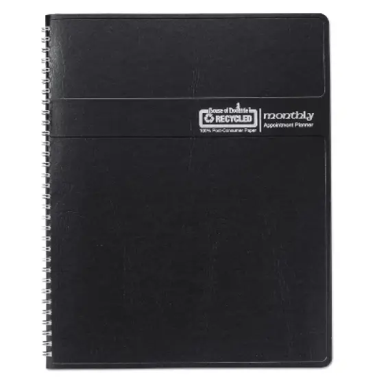 14-Month Recycled Ruled Monthly Planner, 8.75 x 6.78, Black Cover, 14-Month: Dec 2025 to Jan 2027 image {3}