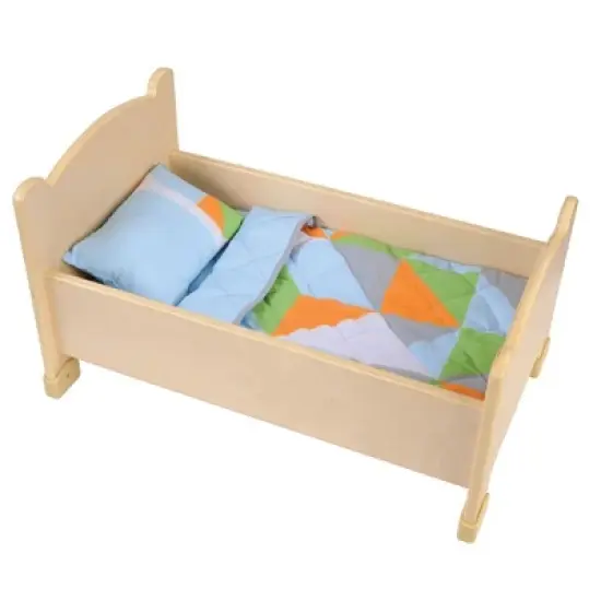 Kaplan Early Learning Wooden Doll Bed with Bedding image {3}