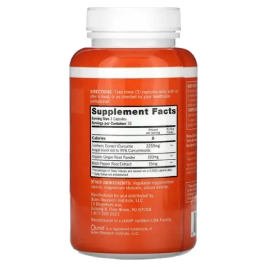 Qunol Turmeric + Ginger, 105 Capsules (800 mg per Capsule) image {1}