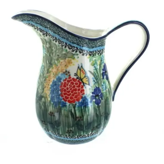 Blue Rose Polish Pottery B35 Ceramika Artystyczna Pitcher image {4}