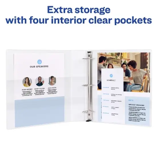 Avery Heavy-Duty View 3 Ring Binder, 1.5" One Touch Slant Rings, 1 White Binder (79372) image {5}