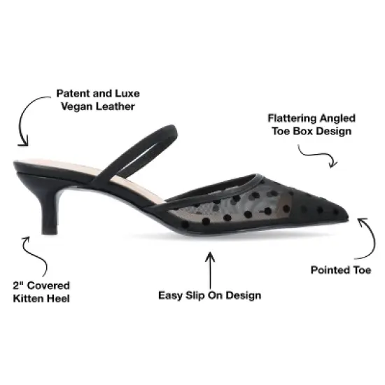 Journee Collection Womens Allana Slip On Kitten Heel Mule Pump image {7}