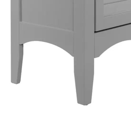 Teamson Home Glancy Wooden Linen Tower Cabinet with Storage, Gray image {6}