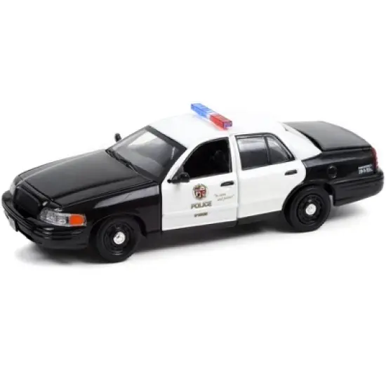 2001 Ford Crown Victoria Police Interceptor Black & White "LA Police Dept" Drive 2011 Movie 1/43 Diecast Model Car by Greenlight image {1}