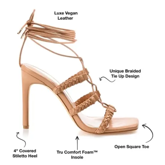 Journee Collection Womens Jamila Tru Comfort Foam Open Toe High Stiletto Pumps Mocha 11 image {7}