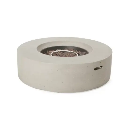 Outdoor 50,000 BTU Round MgO Concrete Propane Fire Pit, Light Grey (Tank Cover not Included) image {6}