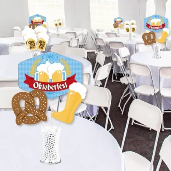 Big Dot of Happiness Oktoberfest - German Beer Festival Centerpiece Sticks - Showstopper Table Toppers - 35 Pieces image {1}