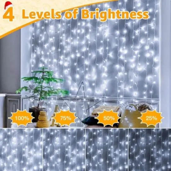 Ollny 800 LED Cool White String Lights (Clear Cable, Plug in, 8 Modes, IP44 Waterproof) image {3}