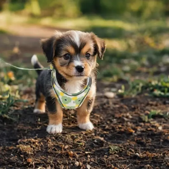 Unique Bargains Dog Harness and Leash with Reflective Strip Large Green 1 Set image {1}