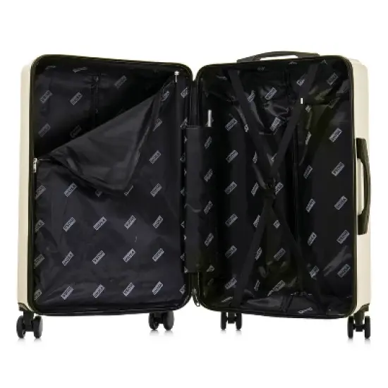 InUSA Drip Lightweight Hardside Large Checked Spinner Suitcase - Sand image {3}