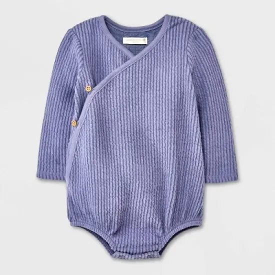 Grayson Collective Baby Long Sleeve Wrap Bodysuit - Navy Blue image {4}