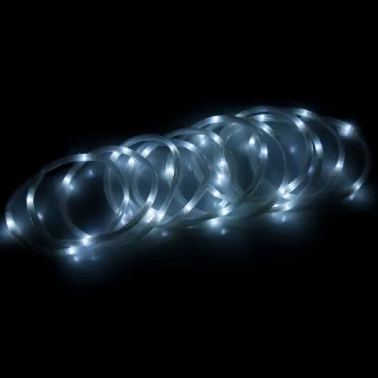 2-Pack - Solar Powered LED Rope Light Strand with White Bulbs, Steady or Twinkle Mode - Patio, Landscape and Wedding Decor by Pure Garden image {5}