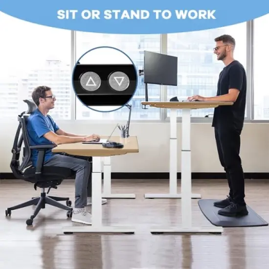 Costway Electric Stand Up Desk Frame Dual Motor Height Adjustable Stand White\Black image {5}