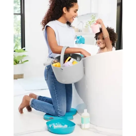 Skip Hop Moby Stowaway Bath Toy Bucket - Gray image {2}