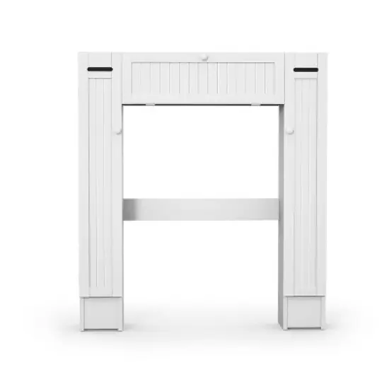 Costway Wooden Over The Toilet Storage Cabinet Drop Door Spacesaver Bathroom White image {9}