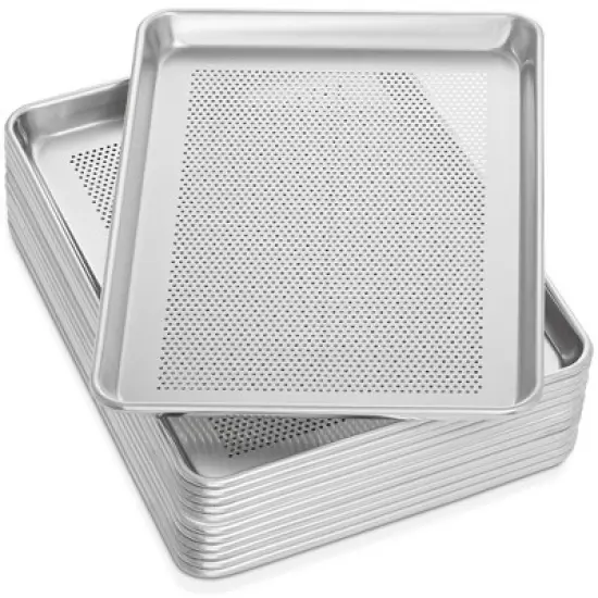 GRIDMANN Commercial Grade Aluminum Cookie Sheet Baking Tray - 12 Pans image {9}