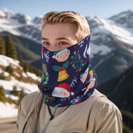 Unique Bargains Sunscreen Face Scarf Mask Deep Blue 1 Pc image {1}