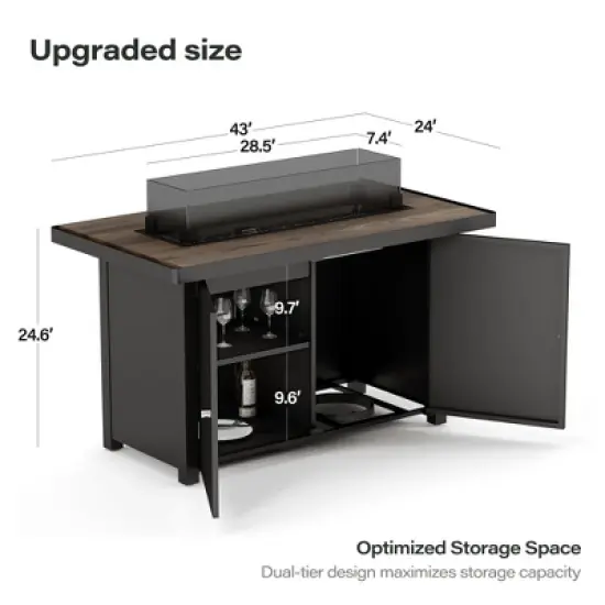 Lausaint Home 55000btu 43' Outdoor Propane Fire Pit Table （New） image {7}