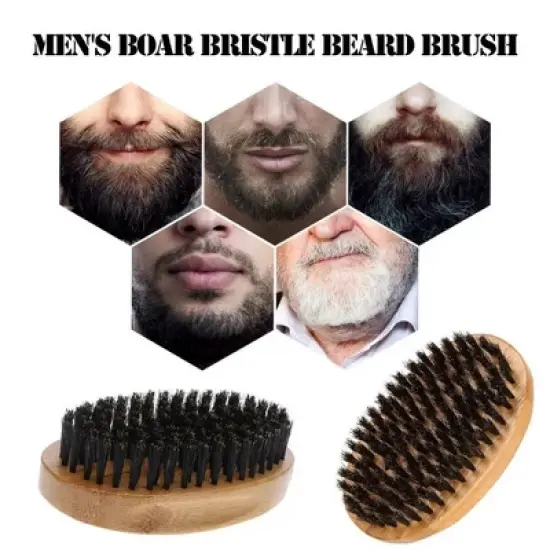 Kitcheniva Men's Boar Hair Beard Brush With Soft Bristle image {3}