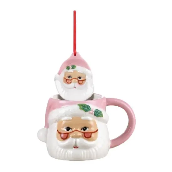 Mr. Christmas 16 oz. Ceramic Santa Mug and Ornament Set image {4}
