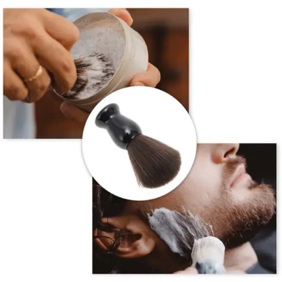 Unique Bargains Reusable Shaving Brush 4.13"x1.38" Black 1 Pc image {4}