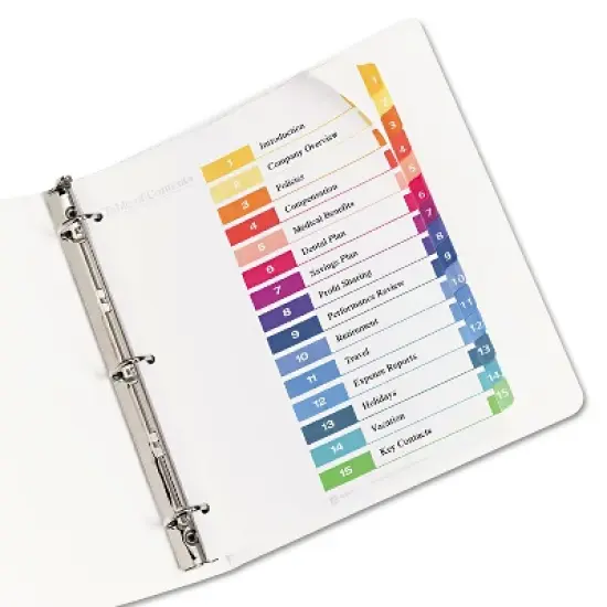 Avery Ready Index Customizable Table of Contents Multicolor Dividers 15-Tab Letter 11143 image {2}