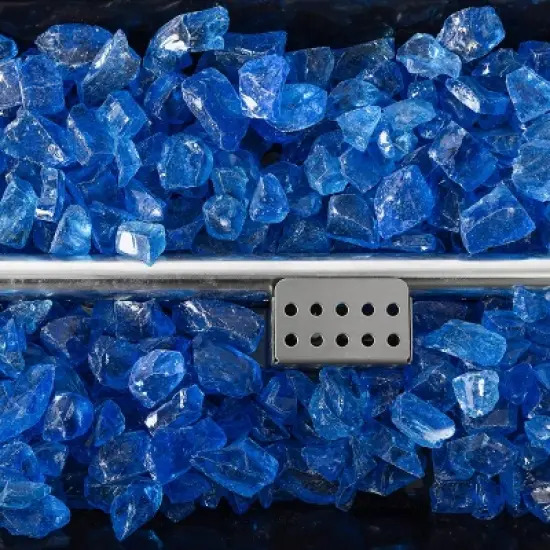 Kinger Home Novi 5-Piece Rattan Wicker Propane Fire Pit Set with an Aluminum Frame image {10}