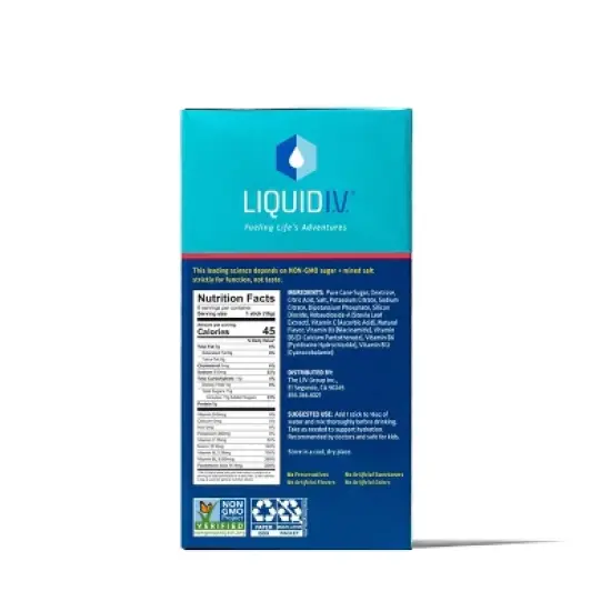 Liquid I.V. Hydration Multiplier Vegan Powder Electrolyte Supplements - Strawberry - 0.56oz each/10ct image {3}