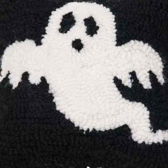 C&F Home 8" x 8" Spooky Ghost Hooked Petite Halloween Throw Pillow image {2}