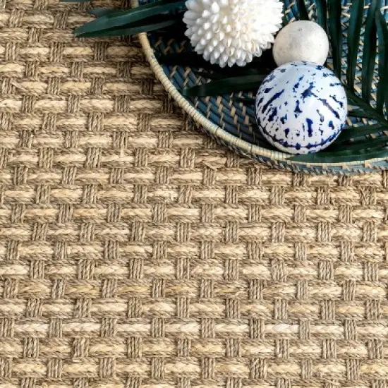 nuLOOM Spero Seagrass Basketweave Area Rug image {4}