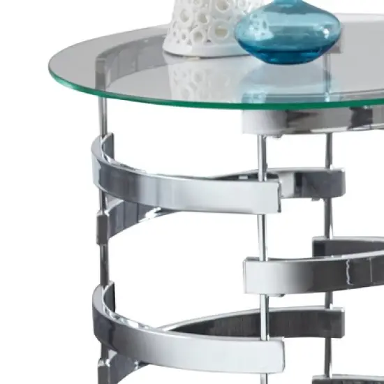 Tayside End Table Glass and Chrome - Steve Silver image {2}