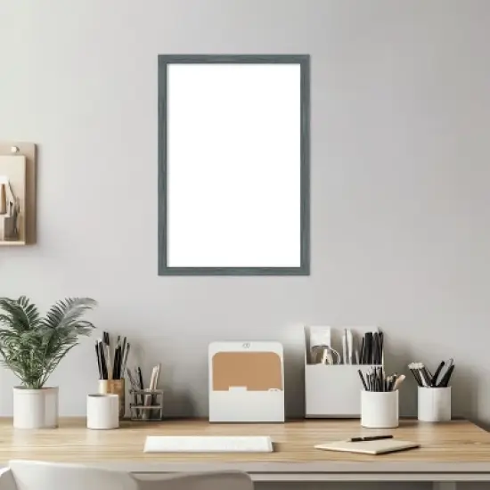 Amanti Art Dixie Blue Grey Rustic Narrow Framed Dry Erase Magnetic Board image {5}