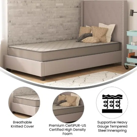 Flash Furniture Capri Comfortable Sleep CertiPUR-US Certified Spring Mattress, Mattress in a Box image {6}