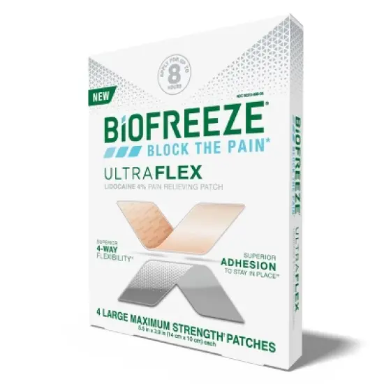 Biofreeze Lidocaine Ultraflex Joint and Muscle Pain Relievers Patch - 4ct image {10}