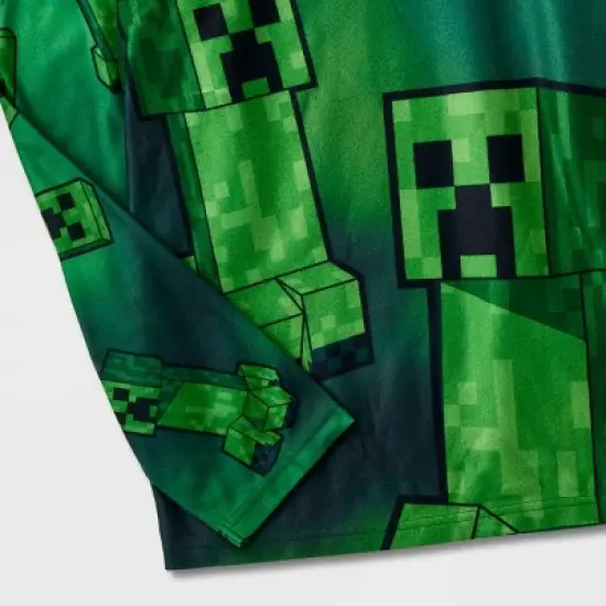Boys' Minecraft 2pc Pajama Set with Socks - Green image {2}
