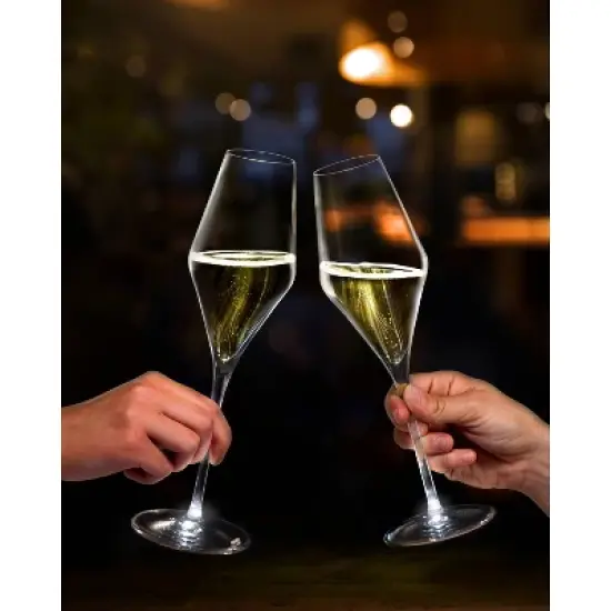 Stolzle Lausitz Set of 2 9.75oz Highlight Flutes Drinkware with LED Light: Wedding & Champagne Flutes, Dishwasher-Safe image {3}