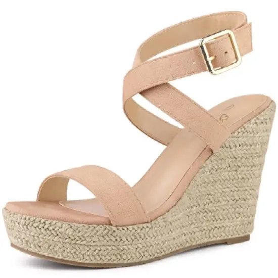 Perphy Slingback Crisscross Espadrille Wedge Heel Sandals for Women image {6}