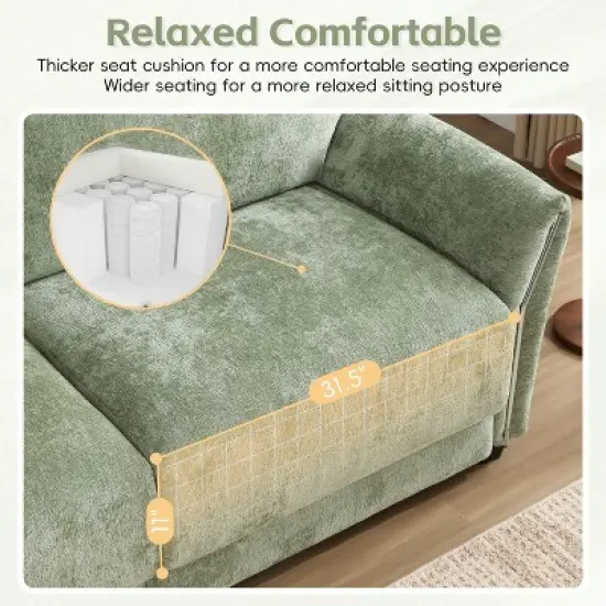 Whisen 110" Modular Sectional Sofa, 4 Seat L-Shape with Extra-Wide Seat Cushion, USB and Type-C Charger image {2}