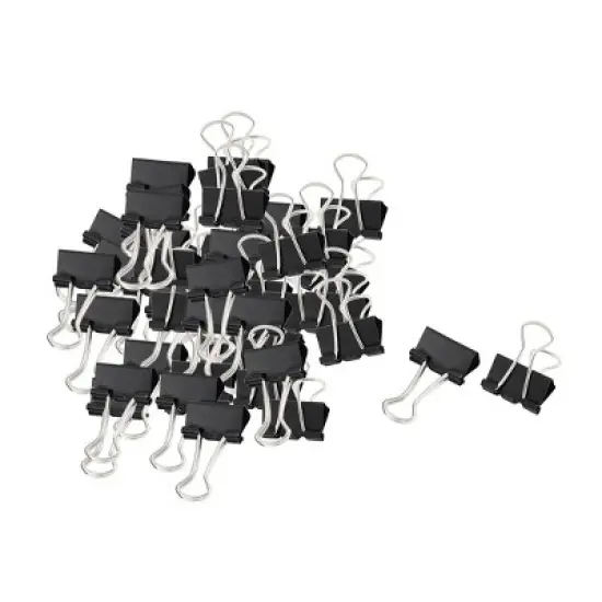 Unique Bargains Paper Document Office Stationery Metal Binder Clips Black 48 Pcs image {6}