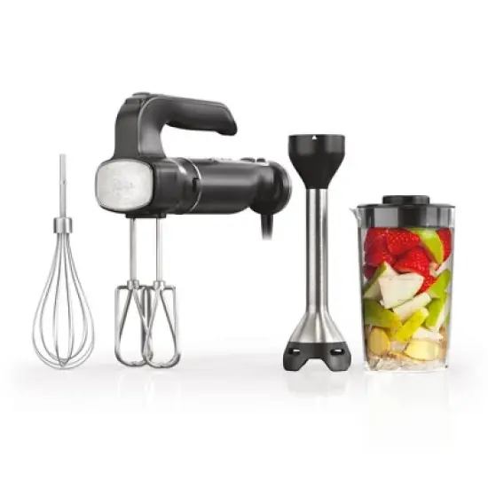 Ninja Foodi Power Mixer System with Hand Blender & Hand Mixer Combo and 3-Cup Blending Vessel - CI101: Immersion Blender, 5 Speeds, Whisk image {11}
