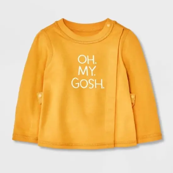 Baby Side Snap Adaptive Long Sleeve T-Shirt - Cat & Jack&trade; Yellow image {4}