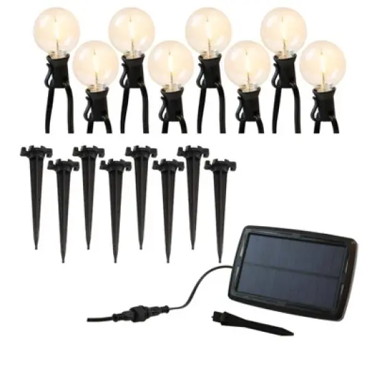 LumaBase Solar-Powered Pathway Lights with 8 Globe Bulbs image {4}