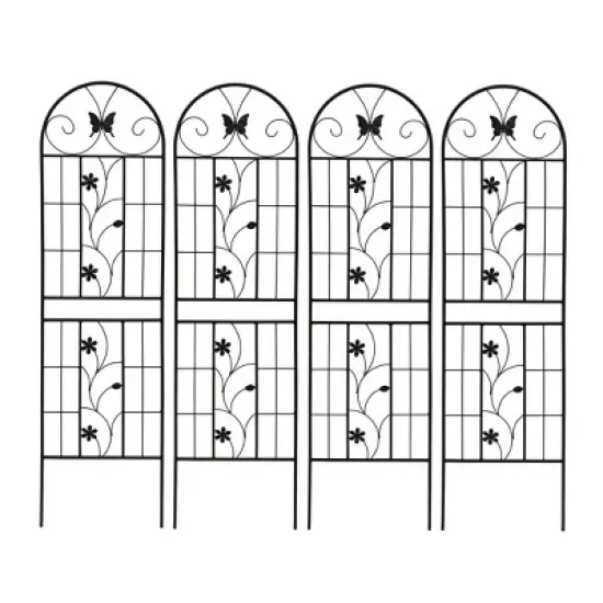MOEPISY 2 Pack Metal Garden Trellis 71 inch x 19.7 inch Black image {11}