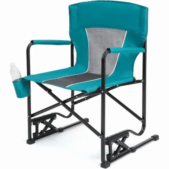 ALEXOUN Outdoor Camping Lounge Chair Portable Folding Chair with Solid,Durable Armrests,Drink Holder & Comfortable,Backrest 250 lbs Capacity image {2}