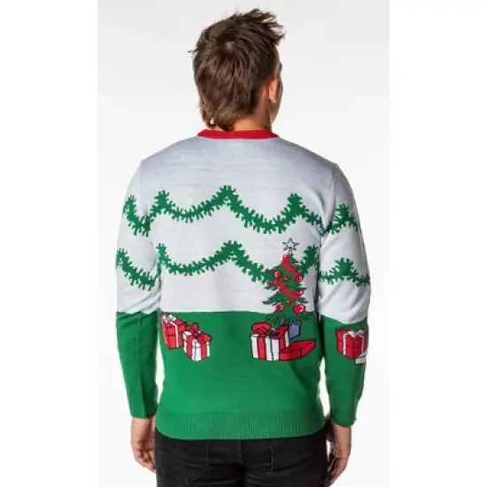 Tom And Jerry Men's Surprise Christmas Present Ugly Sweater Knit Pullover image {1}