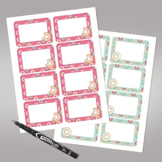 Avery Adhesive Name Tags, Donuts, Pink & Blue, 2-1/3" x 3-3/8", 80 Name Stickers (80029) image {5}