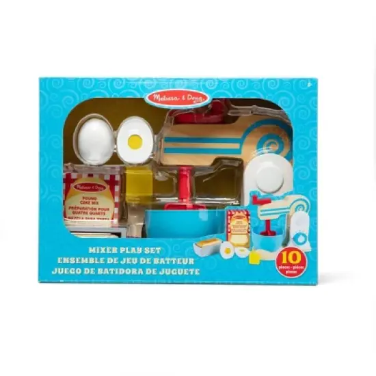 Melissa & Doug Wooden Make-a-Cake Mixer Set (11pc) - Play Food and Kitchen Accessories image {2}