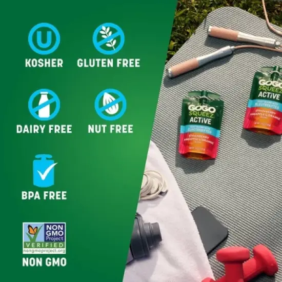 GoGo SqueeZ Active Fruit Blend with Electrolytes Variety Pack Strawberry Pineapple & Orange Pouches - 3.9oz/10ct image {4}