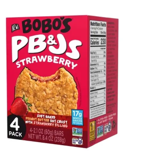 Bobo's PB&Js Strawberry Oat Bars - 8.4oz/4ct image {1}