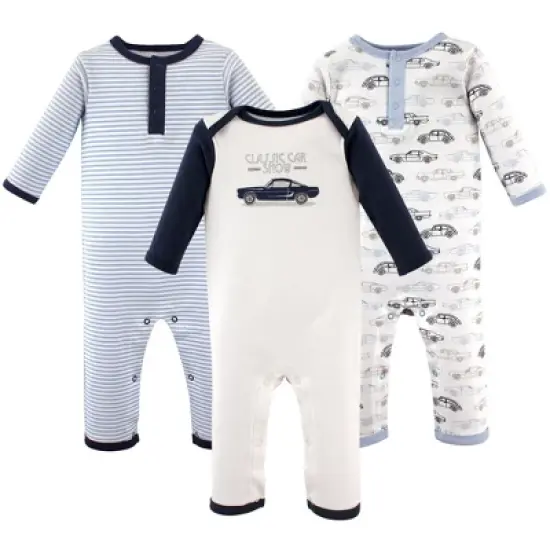 Hudson Baby Infant Boy Cotton Coveralls 3pk, Classic Car image {4}